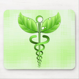 Hellgrüne Caduceus Alternative Medical Mousepad