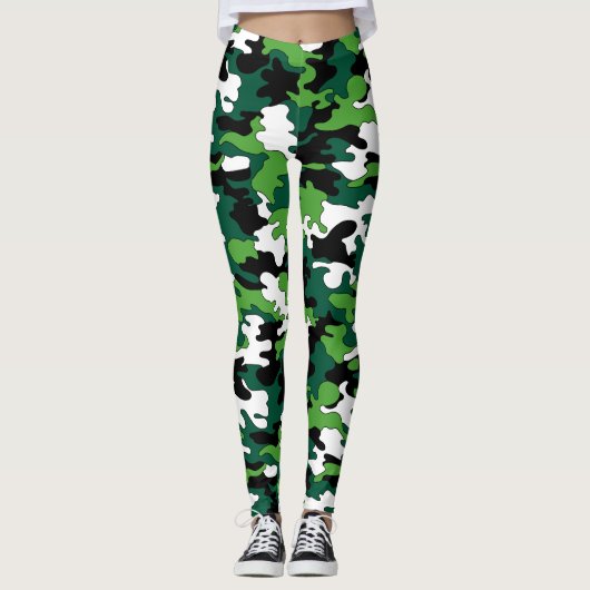 Hellgrüne Camouflage-Leggings Leggings (Vorderseite)