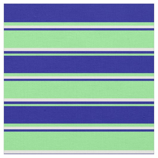 Hellgrüne, dunkelblaue und Minzcremestreifen Stoff (Nahaufnahme)