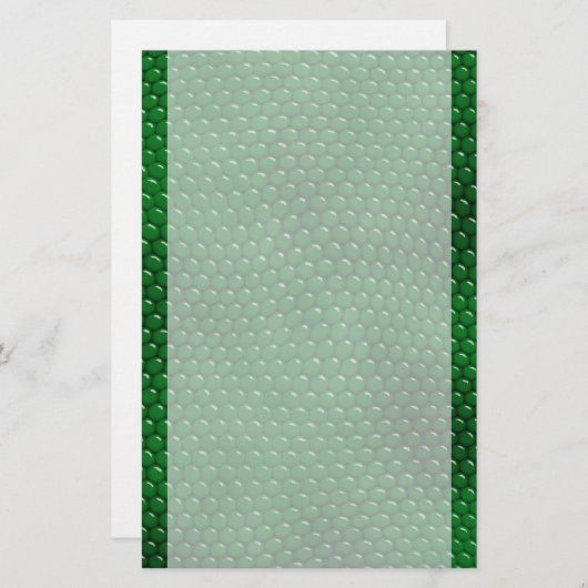 Hellgrüne Eidechsen-Haut stuft Briefpapier ein (Vorne/Hinten)