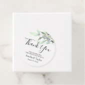 Hellgrüne Eukalyptus-Blätter rund Geschenkanhänger (Beispiel)