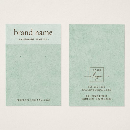 Hellgrüne Farbtöne Textur Ohrring-Grafikkarte (Vorne & Hinten)