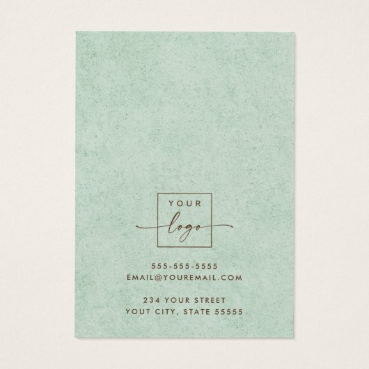 Hellgrüne Farbtöne Textur Ohrring-Grafikkarte (Rückseite)