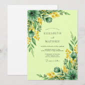 Hellgrüne Frische Wiesenhochzeit Einladung (Vorne/Hinten)