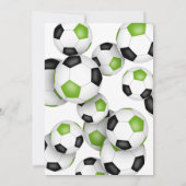 hellgrüne Fußballbälle Kindergeburtstag Einladung (Rückseite)