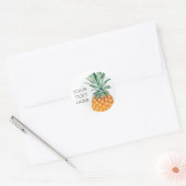 Hellgrüne gelbe Ananas, die Ihren Textaufkleber tr Runder Aufkleber (Umschlag)