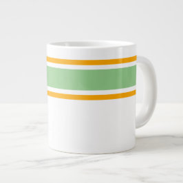 Hellgrüne, gelbe, oberflächliche Streifen auf Weiß Jumbo-Tasse