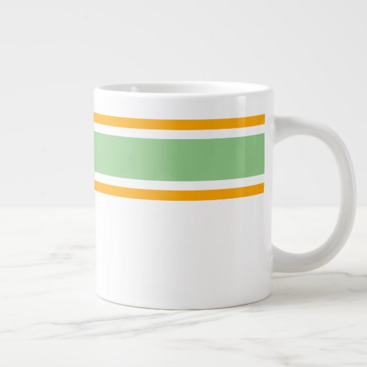 Hellgrüne, gelbe, oberflächliche Streifen auf Weiß Jumbo-Tasse (Rechts)