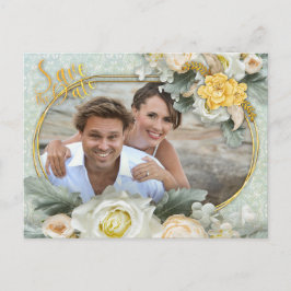 Hellgrüne, gelbe und weiße Mandalase Ankündigungspostkarte