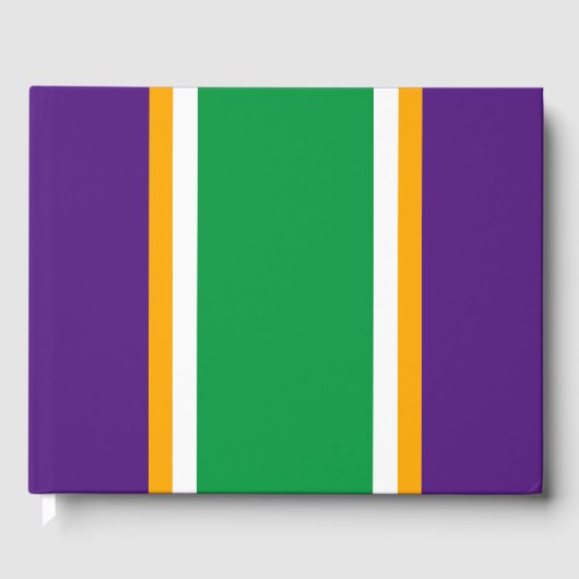 Hellgrüne, gelbgelbe Lila Streifen Gästebuch (Vorderseite)