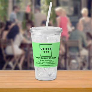 Hellgrüne Geschäftsmarke auf Acryl-Tumbler Acryltrinkbecher