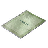 Hellgrüne, glänzende Glasstruktur Notizblock (Linke Seite)