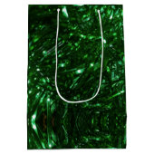 hellgrüne, glänzende Weihnachtsbaumbeitel Mittlere Geschenktüte (Rückseite)