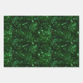 hellgrüne, glänzende Weihnachtsbaumfalte Geschenkpapier Set (Vorderseite 3)
