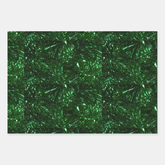 hellgrüne, glänzende Weihnachtsbaumfalte Geschenkpapier Set (Vorderseite 3)