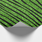 Hellgrüne Glitter Zebrastreifen Geschenkpapier (Ecke)