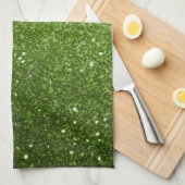 Hellgrüne Glitzer Glitzern Geschirrtuch (Viertel Falte)