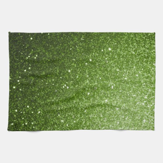 Hellgrüne Glitzer Glitzern Geschirrtuch (Horizontal)