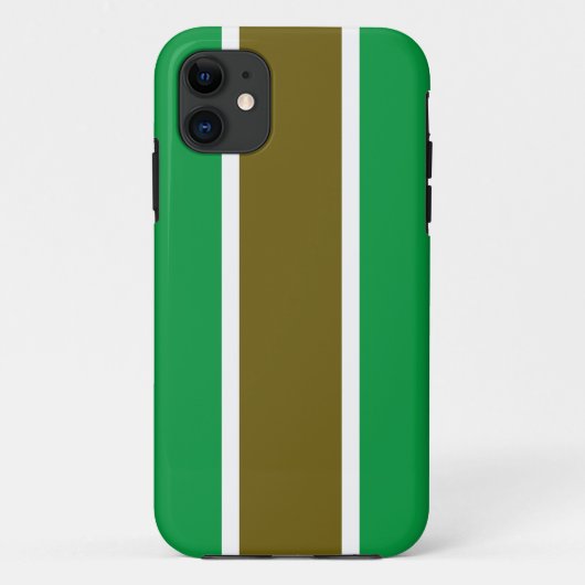 Hellgrüne, goldene Olive Racing Streifen Case-Mate iPhone Hülle (Rückseite)