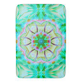 Hellgrüne grinartige Textur, blühendes Kaleidoskop Badematte (Vorderseite Vertikal)