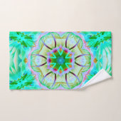 Hellgrüne grinartige Textur, blühendes Kaleidoskop Badhandtuch Set (Handtuch)