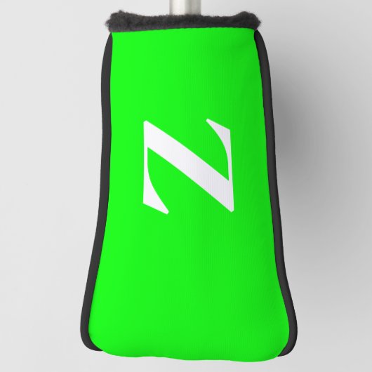 Hellgrüne große weiße Monogramm Golf Headcover (Rotieren 90)