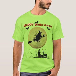 Hellgrüne Halloween-Hexe T-Shirt