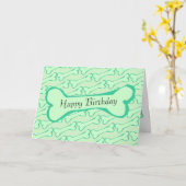 Hellgrüne Hundeschlittenkarte Karte (Gelbe Blume)