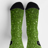 Hellgrüne Imitate Glitzer funkeln Monogramm Socken (Oben)