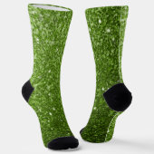 Hellgrüne Imitate Glitzer funkeln Monogramm Socken (Gewinkelt)