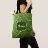 Hellgrüne Imitate Glitzern Glitzern Monogram Tasche (Von Nahem)