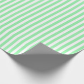 Hellgrüne Kerzenstreifen Geschenkpapier (Ecke)