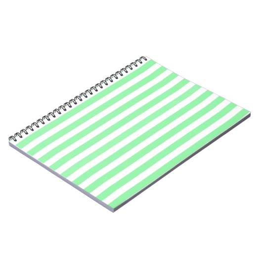 Hellgrüne Kerzenstreifen Notizblock (Linke Seite)
