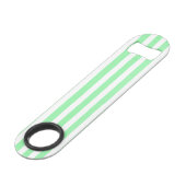 Hellgrüne Kerzenstreifen Speed Flaschenöffner (Vorderseite Schrägansicht)