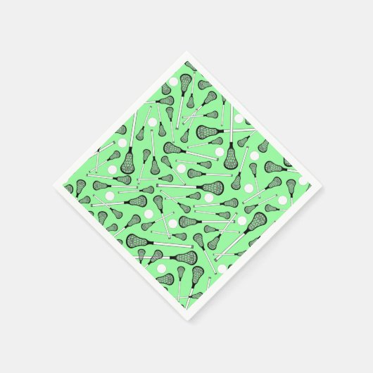 Hellgrüne Lacrosse-Sticks Serviette (Ecke)