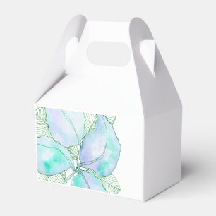 Hellgrüne Lavendel-Wasserfarben-Botanik-Blätter Geschenkschachtel