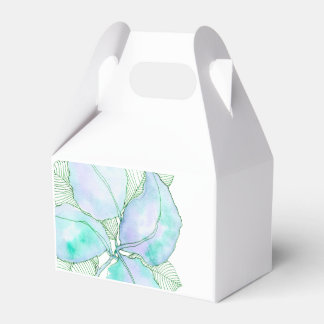 Hellgrüne Lavendel-Wasserfarben-Botanik-Blätter Geschenkschachtel