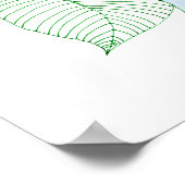 Hellgrüne Lavendel-Wasserfarben-Botanik-Blätter Poster (Ecke)