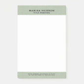 Hellgrüne Leinenstofftextur Post-it Klebezettel (Vorderseite)