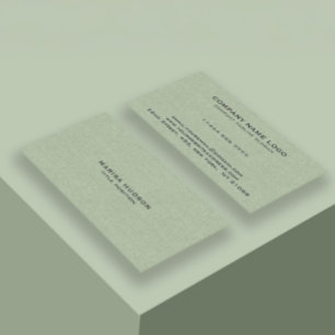 Hellgrüne Leinenstofftextur Visitenkarte