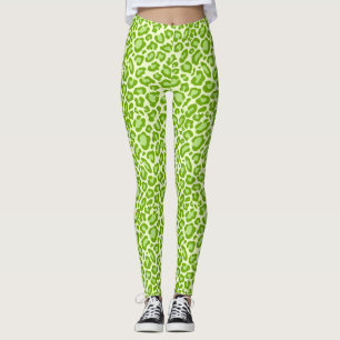 Hellgrüne Leopard-Leggings Leggings