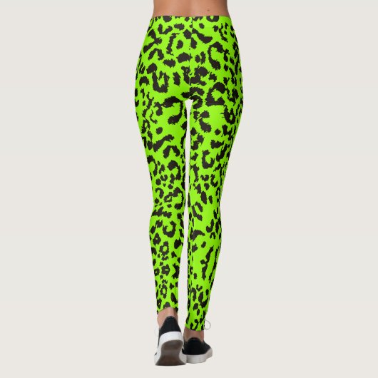 Hellgrüne Leopardrucke | Tiger Print Leggings (Rückseite)