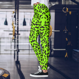 Hellgrüne Leopardrucke | Tiger Print Leggings