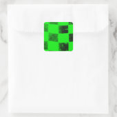 Hellgrüne Markierung Quadratischer Aufkleber (Tasche)