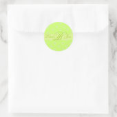 Hellgrüne Monogramm-B-Aufkleber Runder Aufkleber (Tasche)