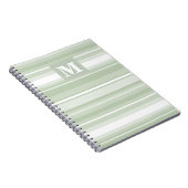 Hellgrüne Monogramm-Streifen Notizblock (Rechte Seite)