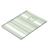 Hellgrüne Monogramm-Streifen Notizblock (Linke Seite)