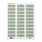 Hellgrüne monogrammierte Hochzeits-Rücksendeadress (Vorne)