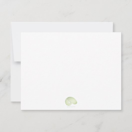 Hellgrüne Nautilus-Flat-Note-Karte Dankeskarte (Rückseite)