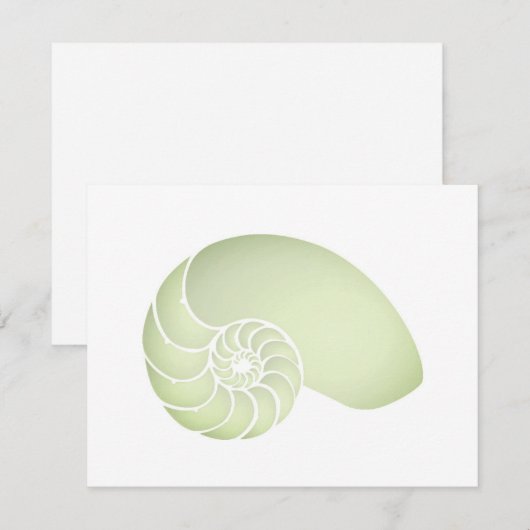 Hellgrüne Nautilus-Flat-Note-Karte Dankeskarte (Vorne/Hinten)